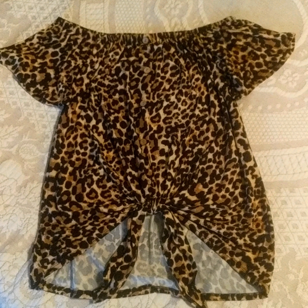 Leopard Off The Shoulder Top